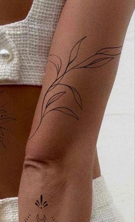 Sorry Mom Tattoo, Earthy Tattoos, Around Arm Tattoo, Green Tattoos, Wrap Tattoo, Minimal Tattoo Design, Petite Tattoos, Vine Tattoos, Plant Tattoo