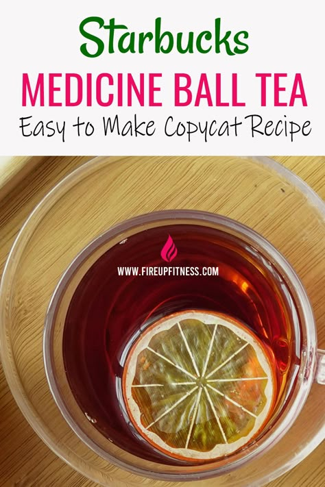 How to Make Copycat Starbucks Medicine Ball Tea at Home Medicine Tea Recipe, Mint Green Tea Recipe, Homemade Starbucks Medicine Ball, Cold Buster Drink, Medicine Ball Recipe Starbucks, Starbucks Cold Tea Drinks, Copycat Medicine Ball Tea, Diy Starbucks Medicine Ball Tea, Starbucks Medicine Ball Tea Recipe