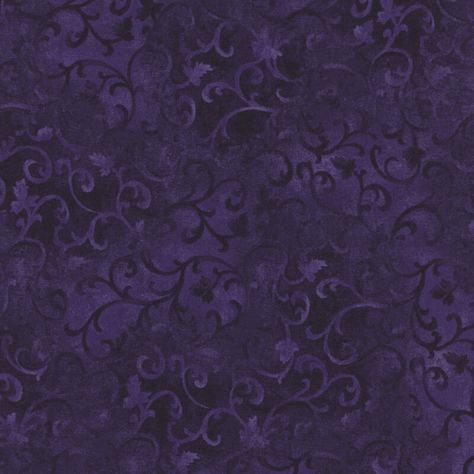 Essentials is a large collection of basics by Wilmington Prints. With a wide variety of fabrics with various colors, shades, and designs, the possibilities for quilting projects are endless with this lovely collection. This royal purple mottled fabric features swirly vines. Width: 43" / 44" Material: 100% Cotton Image Swatch Size: 8" x 8" Plum And Teal Color Palette, Purple Fabric Aesthetic, Types Of Purple Shades, Whimsigoth Essentials, Purple Aesthetic Color, Background Images Aesthetic, Purple Aesthetic Dark, Kain Highwind, Dark Purple Pattern