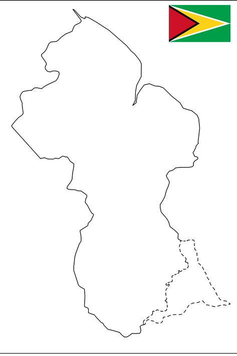 Map of Guyana - Guyana Official Map - Show the World Guyana - Barima-Waini, Pomeroon-Supenaam,Essequibo Islands-West Demerara, Demerara-Mahaica, Mahaica-Berbice, East Berbice-Corentyne, Cuyuni-Mazaruni, Potaro-Siparuni, Upper Demerara-Berbice,Upper Takutu-Upper Essequibo  -Tigri Area - Cornatijn River - Guayana Esequiba, Guayana Esequiba, Tigri Area, Upper Courentyne, Corentyne, Border with Suriname, Border with Venezuela, Disputed Areas, Disputed Borders, Guianas Guyana People, Guyana Map, World Map Outline, Map Outline, Detailed Map, South America, World Map, Flag, Map