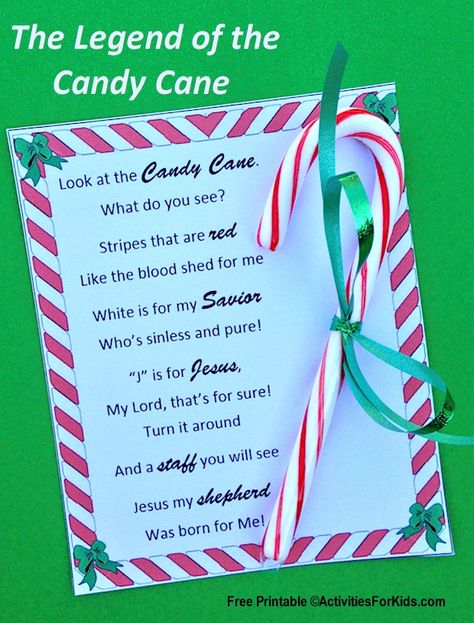 Candy Cane Printable, Legend Of The Candy Cane, Candy Cane Story, Candy Cane Poem, Candy Cane Legend, Christmas Sunday School, Candy Cane Crafts, Christmas Poems, Candy Crafts