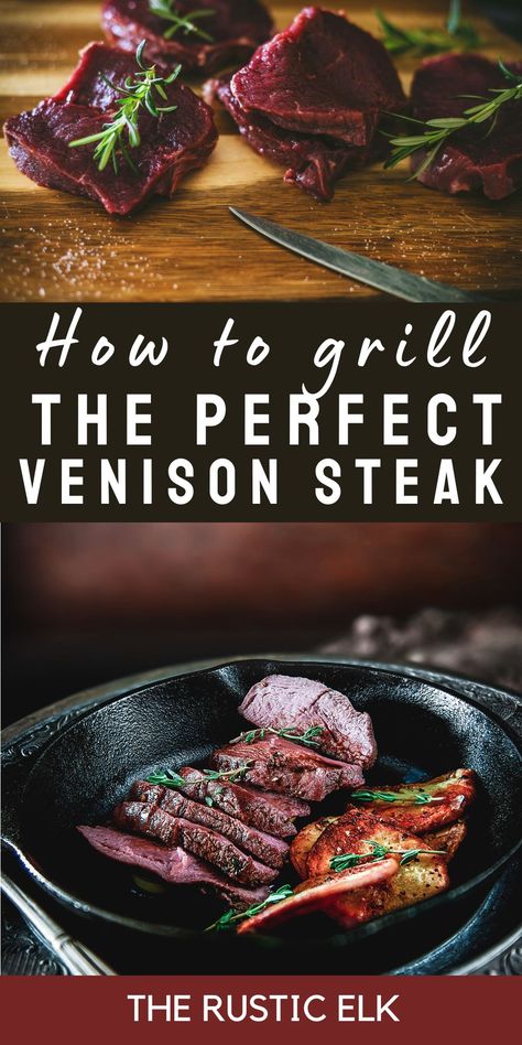 Want to know how to cook the best venison steaks? Look no further, this easy grilled venison steak recipe is put in a perfect marinade and grilled to perfection to make the most out of that delicious venison meat. Venison Steak Marinade, Marinated Venison, Deer Steak Recipes, Venison Marinade, Grilled Venison, Venison Steak Recipes, Venison Backstrap Recipes, Venison Steaks, 7 Course Meal