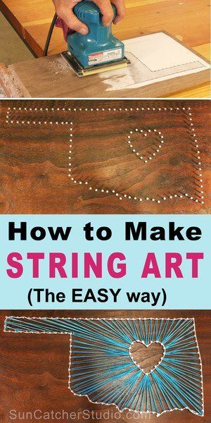 Learn how to create string art by following these easy, DIY, beginner step-by-step instructions.  Makes a great kid project or family project. Family Art Projects, State String Art, Diy Beginner, String Art Templates, String Art Tutorials, Arts And Crafts For Teens, Nail String Art, String Art Patterns, Project For Kids