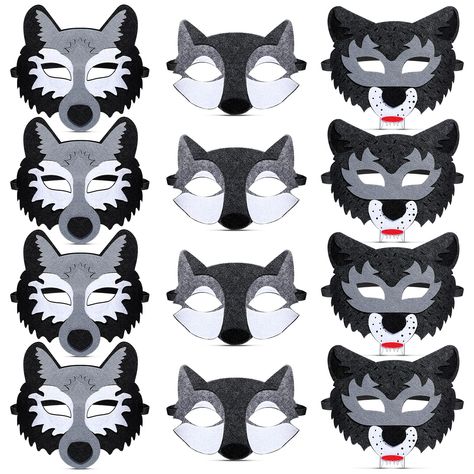 PRICES MAY VARY. Wolf Cosplay Face Masks: you can get 12 wolf costume face masks that can be applied as accessories for wolf themed birthday theme parties, 3 styles, 4 pieces for each style, sufficient quantity, assorted styles, meeting your various decorative needs Comfortable Wearing: the wolf Halloween party mask is suitable for your wolf themed party, birthday party, costume party, role play, stage performance and more, made of felt with an elastic headband, these masks will give you a comfo Wolf Birthday Party Ideas, Wolf Birthday Party, Wolf Party, Mask Wolf, Wolf Birthday, Wolf Mates, Wolf Cosplay, Animal Felt, Animal Cosplay