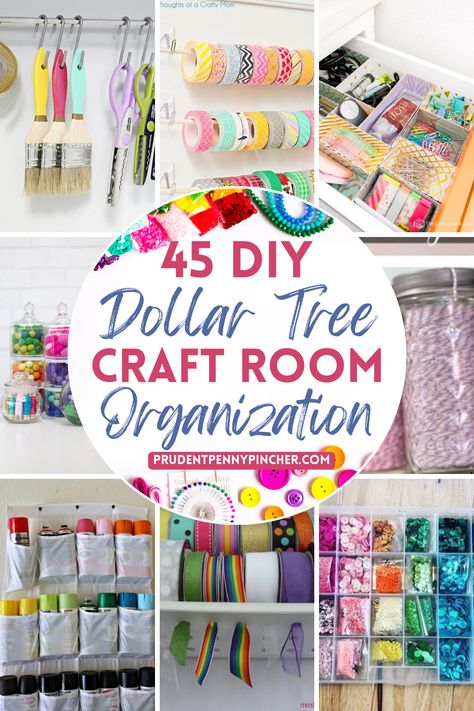 Small Room Craft Storage, Budget Craft Room Ideas, How To Organize Your Craft Supplies, Dollar Tree Craft Room Organization Hacks, Craft Closet Organization Ideas Small, Ways To Organize Art Supplies, Simple Craft Room Organization, Diy Ribbon Holder Organization Ideas, Setting Up A Craft Room