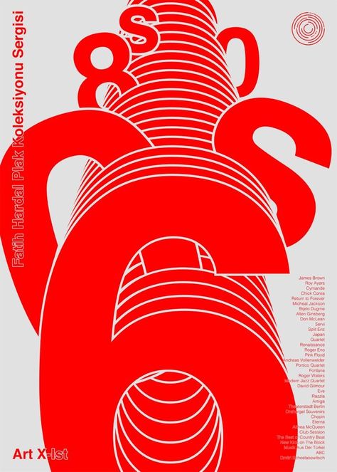 Size Contrast Art, Number Typography Poster, Red And White Graphic Design, Shape Abstract Art, Number Art Design, Rhythm Graphic Design, Scale Graphic Design, Number Poster Design, Number Graphic Design