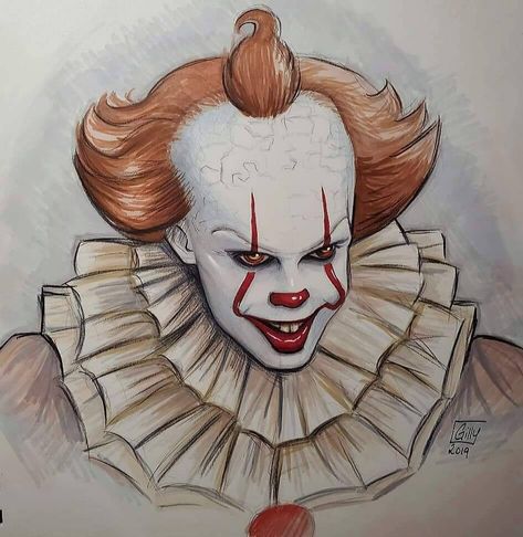 Pennywise Drawing, Elephant Painting Canvas, It Chapter 2, Flower Pattern Drawing, Horror Drawing, Prismacolor Art, Pennywise The Clown, Pennywise The Dancing Clown, Face Sketch