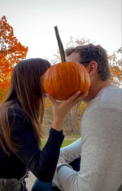 Grab a pumpkin and hide a kiss #photography #photoshoot #fall #pumpkin Pumpkin Proposal, Fall Couple Photography, Fall Couple, A Kiss, A Pumpkin, Photoshoot Ideas, Couple Photography, Wedding Planning, Kiss