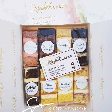 Wedding Cake Sample Box Brownie Packaging, Wedding Cake Tasting, Bake Sale Packaging, Wedding Cake Boxes, Kek Lapis, Italian Wedding Cakes, Bolo Fit, Dessert Packaging, Wedding Cake Flavors