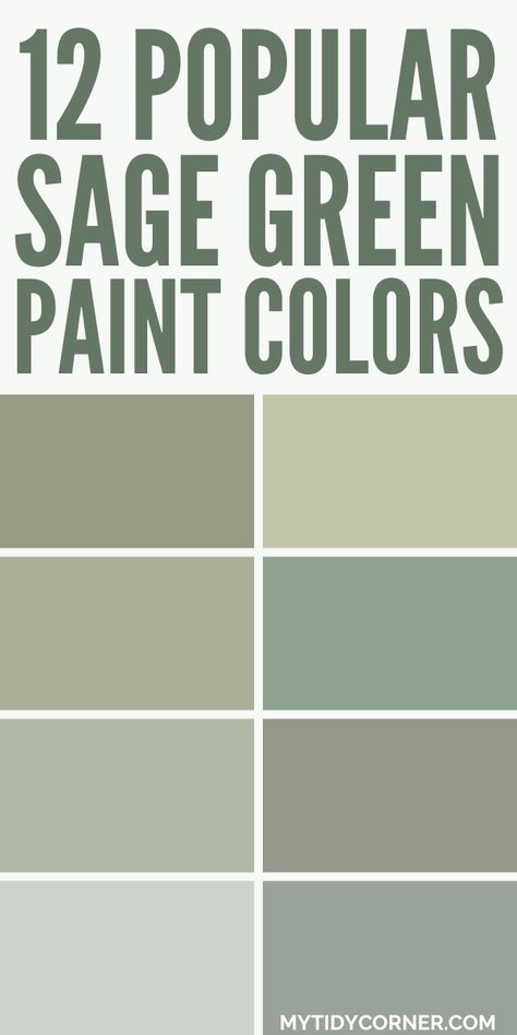 Collage of the top sage green paint colors from popular brands. Green Behr Paint Colors, Behr Sage Green Paint, Green Paint Colors Benjamin Moore, Best Sage Green Paint Colors, Best Sage Green Paint, Sage Green House Exterior, Sage Green Shades, Sage Green Paint Colors, Sage Paint Color