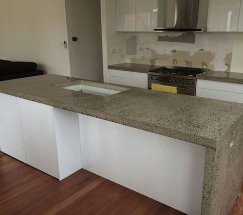 Concrete Benchtop Kitchen, Concrete Benchtop, Bbq Areas, Lounge Rooms, Kitchen Benchtops, Tiny House Interior Design, Kitchen Mood Board, Concrete Houses, Concrete Kitchen