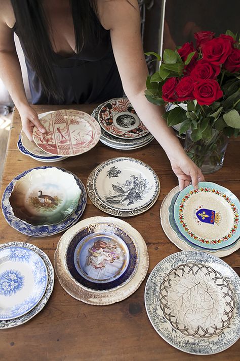 It's an undone type of elegance, how to host a dinner party like the french                                                                                                                                                                                 More French Dinner Parties, Host A Dinner Party, French Party, Mystery Dinner Party, Mismatched China, Dinner Party Decorations, Mystery Dinner, Camille Styles, Antique Plates