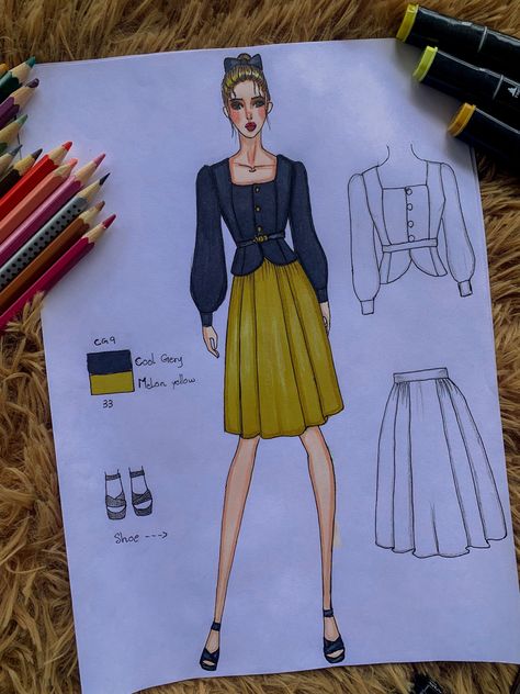 Casual Wear Dress Illustration, Casual Wear Illustration Sketches, Dress Illustration Design, Dress Drawing Easy, Theory Fashion, Fashion Illustration Poses, Fashion Illustration Tutorial, Fashion Design Drawing, Fashion Illustration Collage