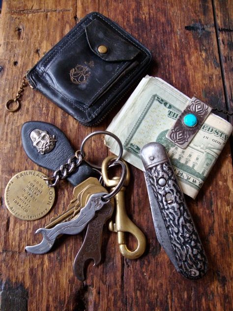 Mae West, Its A Mans World, Pocket Dump, Edc Gear, Survival Gear, Everyday Carry, Leather Wallet, Gentleman, Men's Fashion