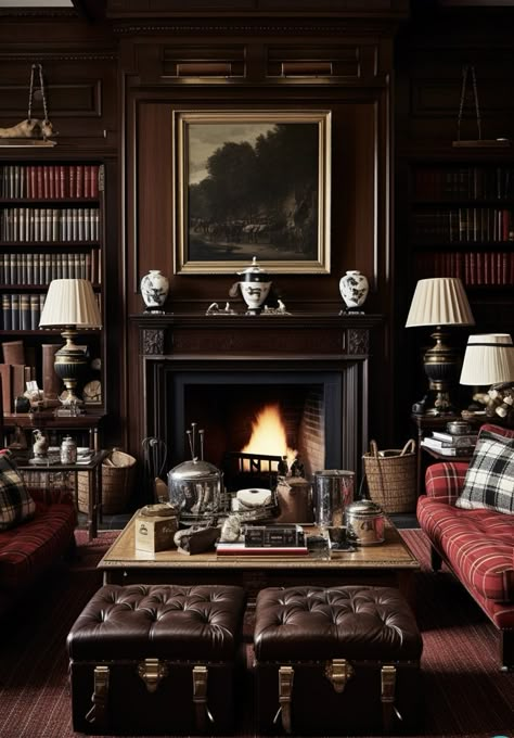 Ralph Lauren Living Room, Old Money Living Room, Old Money Decor, Old World Living Room, Ralph Lauren Home Living Room, Intricate Woodwork, Old Money Home, Old World Interiors, Speakeasy Decor