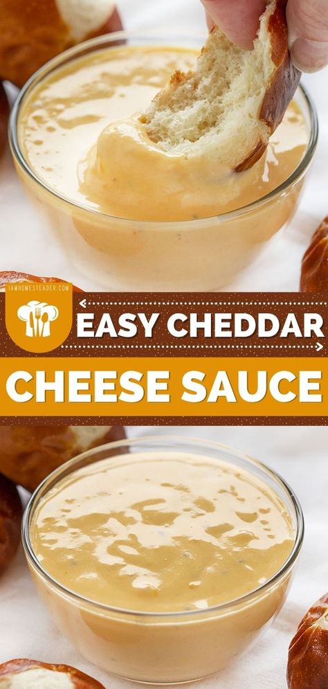 Canning Cheese Sauce, Simple Cheese Sauce, Easy Cheese Dip, Cheddar Cheese Dip, Potato Dip, Sauce Cheddar, Cheese Dipping Sauce, Cheddar Dip, How To Make Cheese Sauce