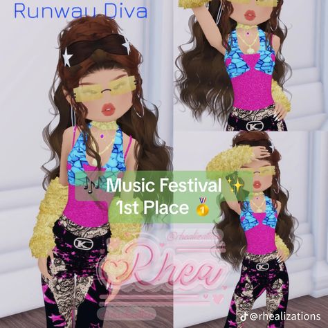 Dti Roblox Music Festival, Dress To Impress Roblox Game Music Festival, Dti Outfits Music Festival, Music Festival Outfits Dress To Impress, Dress To Impress Music Festival, Dress To Impress Arcade, Music Festival Dress, Bratz Doll Outfits, Festival Inspo