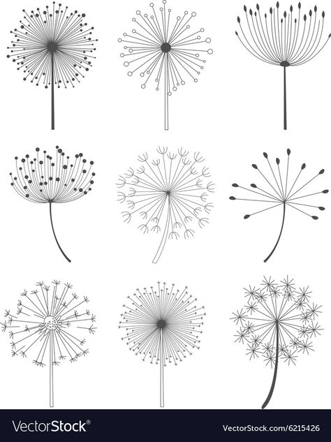 White Dandelion, Pola Bordir, Seni Cat Air, 자수 디자인, Doodle Art Designs, Flower Doodles, Painted Stones, Doodle Drawings, Backyard Ideas