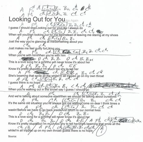 Looking Out For You (Joy Again) Guitar Chord Chart Looking Out For You Ukulele Chords, Looking Out For You Joy Again, Song Scrapbook, Emily Core, Joy Again, Learning Music, Clarinet Sheet Music, Guitar Chord Chart, Lyrics And Chords