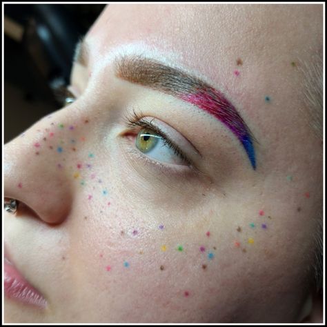 Colorful Freckles Tattoo, Rainbow Freckles Tattoo, Rainbow Freckles, Freckles Tattoo, Freckle Tattoo, Tattooed Freckles, Rainbow Pin, Girly Tattoos, Body Mods