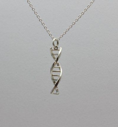 Dna Necklace, Dna Jewelry, Gold Leaf Necklace, Science Jewelry, Double Helix, Silver Necklace Statement, White Gold Necklaces, Chain Choker Necklace, Silver Pendants