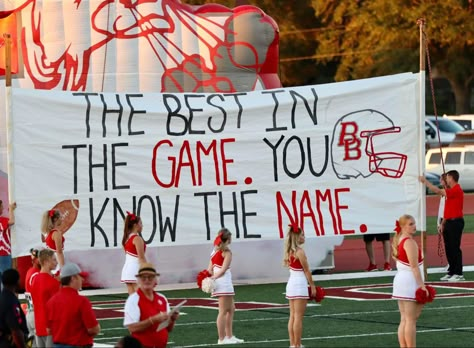 Rival Team Football Posters, Football Playoff Signs High School, Run Thru Banners Football Signs, Spirit Banners Ideas, Rival School Football Posters, Fnl Run Through Banners, Banner Ideas For Football Games, Cheer Spirit Posters, Junior Signs For Pep Rally