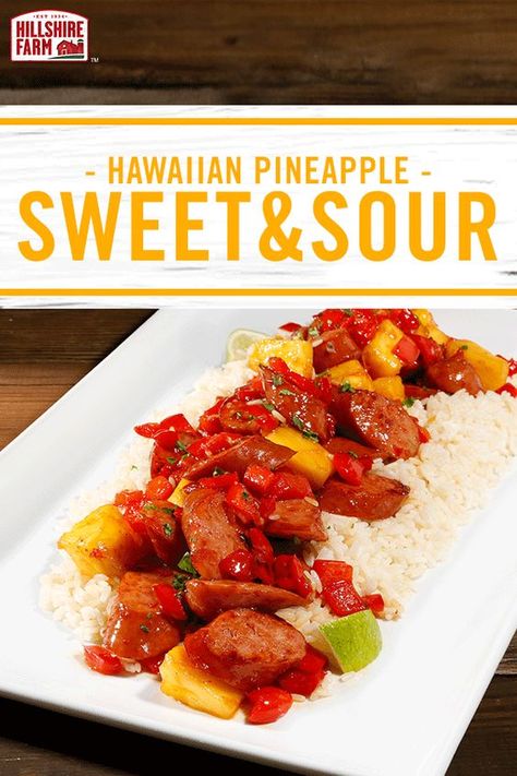 Make dinnertime a little sweeter with this Hillshire Farm® Smoked Sausage dinner recipe. With savory garlic sauce, fresh pineapple and red peppers, this weeknight meal will be an instant family favorite. Smoked Sausage Dinner Recipes, Smoked Sausage Dinner, Hillshire Farm Sausage Recipes, Sweet Chili Garlic Sauce, Crockpot Meatballs, Sausage Recipes For Dinner, Vegan Crockpot, Sausage Dinner, Instant Family