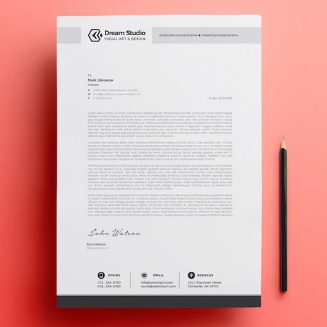 Company Paper Design, Letter Heads Design Creative, Modern Letterhead Design, Letterhead Design Inspiration, Stationery Design Inspiration, Letterhead Template Word, Free Letterhead Templates, Company Letterhead Template, Professional Letterhead