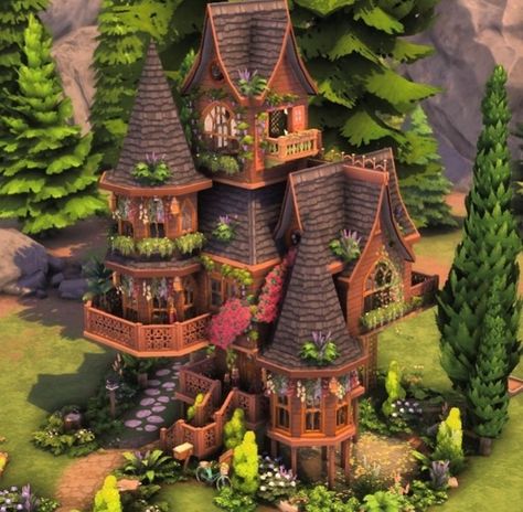 Fairy Cottage | Patreon Sims 3 Fairy House, Cottage Houses Sims 4, Sims 4 Floorplan Cottagecore, Sims 4 Mushroom House, Fun Sims 4 Builds, Sims Spellcaster House, Sims 4 Fairy Cottage, Sims Fairy House, Sims 4 Fairytale House