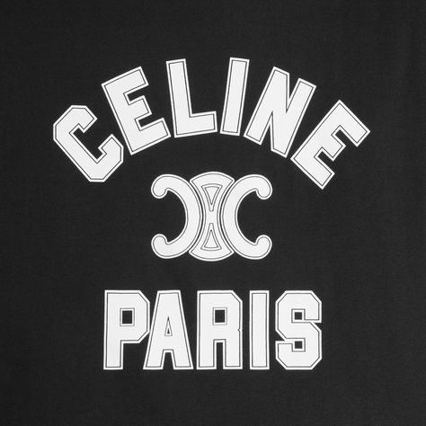 CELINE PARIS T-SHIRT IN COTTON JERSEY - BLACK/YELLOW/WHITE | CELINE Celine Logo, Old Celine, Celine Paris, Paris T Shirt, Sweatshirts For Women, Clothing Designs, Laundry Products, Woven Labels, Black N Yellow