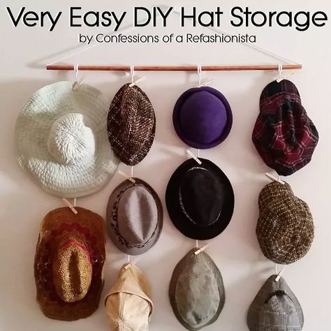 Diy Hat Storage, Hat Storage Ideas, Candle Holder Makeover, Aging Terra Cotta Pots, Thinking Cap, Outdoor Pallet, Diy Storage Bench, Diy Toy Storage, Bracelet Organizer