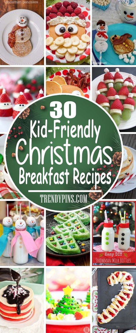 30 Kid-Friendly Christmas Breakfast Recipes - Trendy Pins Christmas Waffles For Kids, Christmas Tree Waffles, Christmas Breakfast Recipes, Christmas Waffles, Santa Breakfast, Easy Christmas Breakfast, Christmas Pancakes, Christmas Breakfast Casserole, Kids Brunch