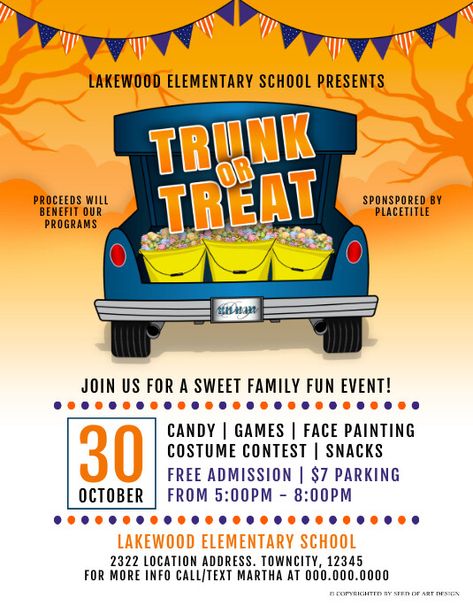 Orange Halloween Trunk Or Treat Illustrative orange Trunk or Treat Car Trunk Halloween Event Flyer, trunk or treat event flyer, church trunk or treat flyer, school trunk or treat flyer, halloween event flyer, car trunk candy illustrations, bold flyers, event flyer templates, instant download editable template, halloween kids event for family youth children, costume contest, trunk or treat fun event flyer. Trunk Or Treat Prize Categories, Trunk Or Treat Planning, School Trunk Or Treat, Church Trunk Or Treat, Trunk Or Treat Flyer, Flyer Car, Halloween Trunk Or Treat, Church Trunk, Event Flyer Templates