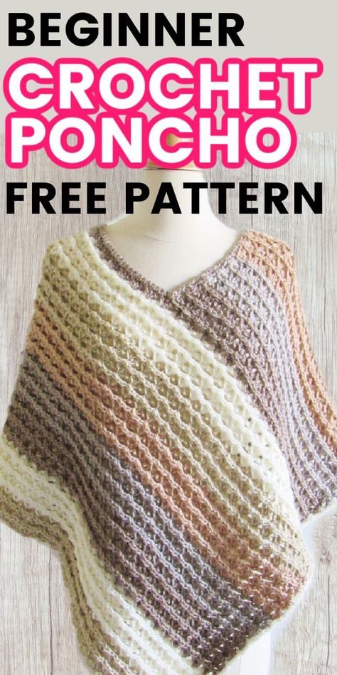 Poncho Tutorial, Crochet Poncho Patterns Easy, Crochet Cardigan Tutorial, Crochet Poncho Free Pattern, Crochet Cardigans, Crochet Poncho Patterns, Ladies Poncho, Crochet Shrug, Poncho Pattern