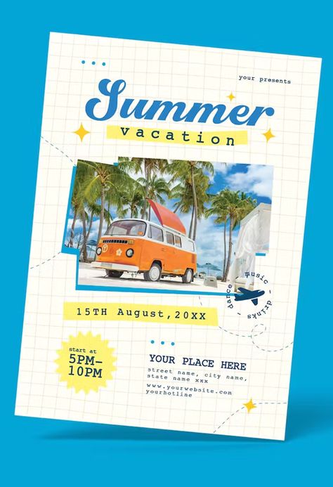 Summer Graphics Design, Summer Fashion Poster Design, Vacation Graphic Design, Promotional Design Poster, Summer Promotion Design, Summer Event Poster, Summer Design Poster, Graphic Design Flyer Layout, Vacation Poster Design