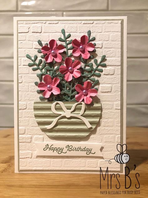 Stampin Up Flower Cards, Diy Greeting Cards Ideas, Stampinup Cards Newest, Diy Greeting Cards, Happy Birthday Cards Handmade, Card Design Handmade, Cards Flowers, Homemade Birthday, Birthday Card Craft