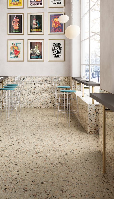 Terrazzo Interior Design, Kitchen Terrazzo, Terrazzo Interior, Terrazo Flooring, Beige Terrazzo, Terrazzo Wall, Terrazzo Design, Terrazzo Floors, Terrazzo Tile