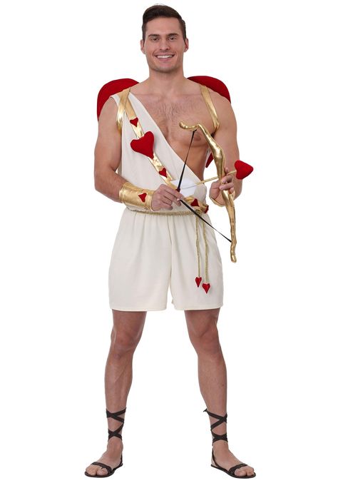 PRICES MAY VARY. Elastic,Polyester Size: X-Large COSTUME INCLUDES: This Cupid Costume will have you ready to spread the love this Valentine's Day! It features a romper, cupid wings, a shoulder belt, a waist belt, a pair of wrist cuffs, a plush bow, and a plush arrow. FROM FUN COSTUMES: We're all about the costume life which means making amazing costumes for Halloween and more! We designed this men's cupid costume as the perfect outfit for Valentine's Day and for costume parties. DETAILS THAT MAT Mens Cupid Halloween Costume, Cupid Costume Men, Diy Cupid Costume, Valentines Video, Disfarces Halloween, Cupid Costume, Men Valentines, Unique Couple Halloween Costumes, Halloween Parejas