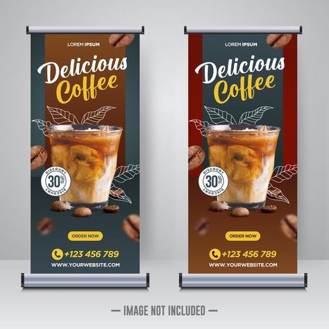 Coffee shop rollup or x banner design te... | Premium Vector #Freepik #vector #banner #poster #mockup #food Coffee Standee Design, Coffee Shop Banner Design Ideas, Food Banner Design Advertising, Coffee Graphics Design, Cafe Banner Design, Standee Food, Retro Banner Design, Food Banner Design Ideas, Coffee Banner Design