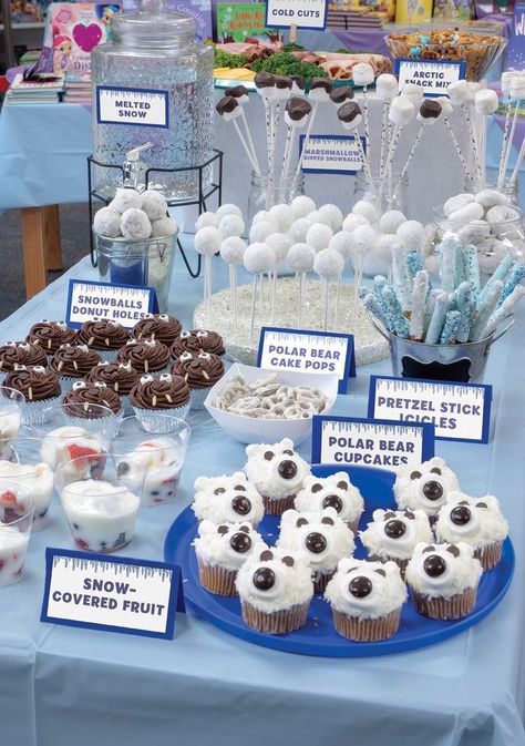 Artic Birthday Party Ideas, Winter Onederland Party Girl Food, Winter Wonderland 1st Birthday Boy, Winter Wonderland First Birthday Boy, Winter Wonderland First Birthday, Winter Wonderland 1st Birthday, Polar Bear Birthday, Olaf Birthday Party, Schnee Party