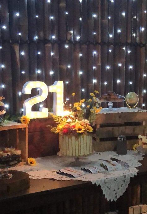 21st Birthday cake Country 21st Birthday Ideas, Boho 21st Birthday, Cowgirl 21st Birthday, Rustic Buttercream Cake, 21st Sign, Spooky Birthday, Dream Birthday, Cake With Caramel, Farewell Party