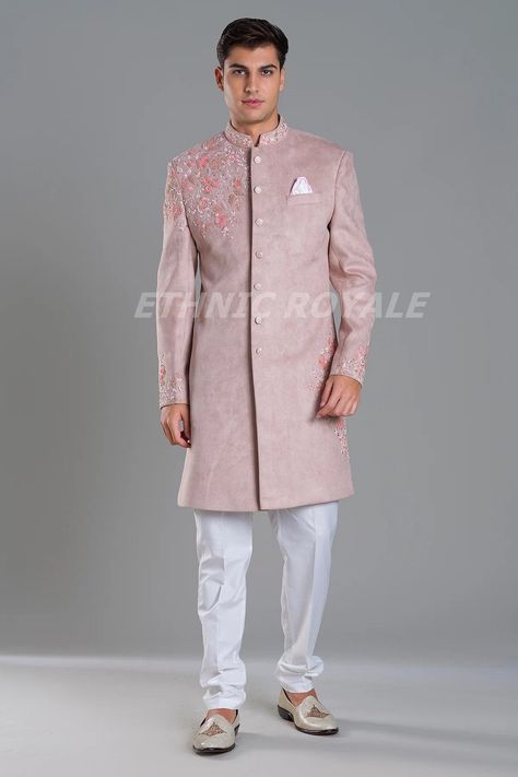 LATEST PINK SHERWANI Groom, groom wedding dress, pink sherwani, groom wedding outfit, men sherwani wedding, indian groom dress, maharaja Men Sherwani Wedding Indian Groom, Men Sherwani Wedding, Sherwani Groom Wedding, Achkan For Men, Pink Sherwani, Groom Wedding Outfit, Wedding Dress Pink, Sherwani Wedding, Men Sherwani