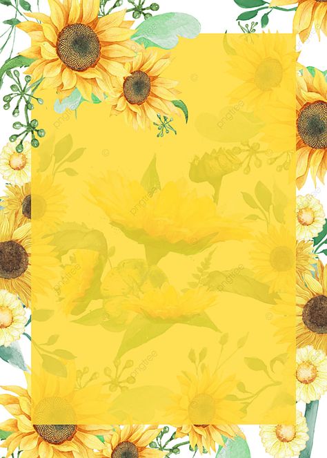 Summer Background Images, Sunflower Images, Beautiful Frames, Sunflowers Background, Sunflower Drawing, Vintage Paper Background, Sunflower Wallpaper, Background Drawing, Summer Backgrounds