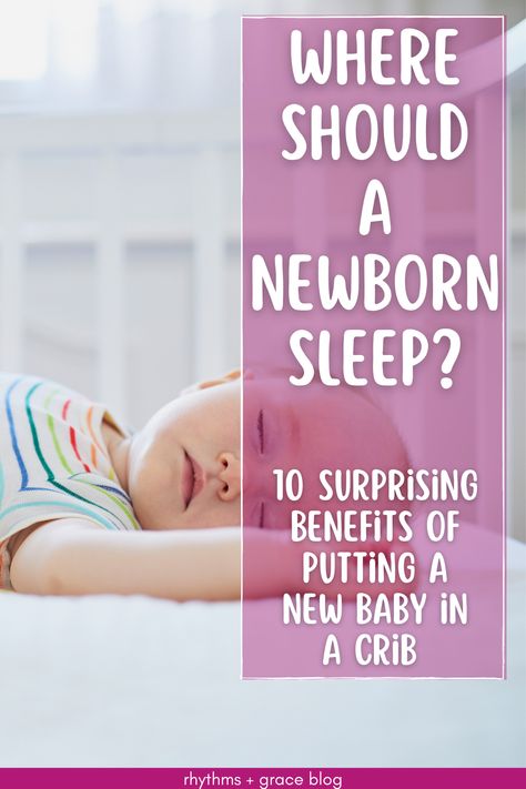 how to get your baby to sleep in their own bed... and why! Here are 10 surprising benefits of putting newborns to sleep in a crib. Newborn sleep, infant sleep, healthy, gentle sleep training. Best Baby sleep tips Crib Newborn, Gentle Sleep Training, Newborn Crib, Infant Sleep, Sleep Training Methods, Newborn Needs, Own Room, Sleep Habits, Healthy Sleep Habits