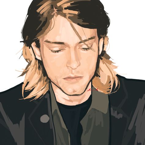 Kurt Cobain Side Profile, Kurt Cobain Fanart, Guitarist Drawing, Kurt Cobain Drawing, Nirvana Drawing, Nirvana Fan Art, Kurt Cobain Art, Nirvana Art, Kurt Cobain Photos