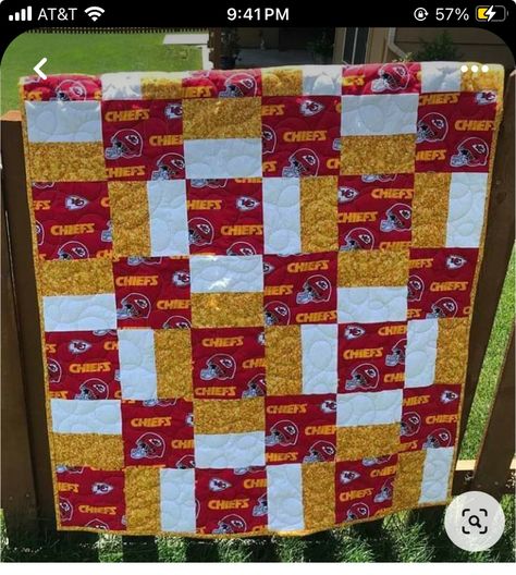 Kansas City Chiefs Quilt, Chiefs Quilt, College Quilts, Football Quilt, Sports Quilts, Kc Chiefs, Boy Quilts, Floral Quilt, Michael Miller