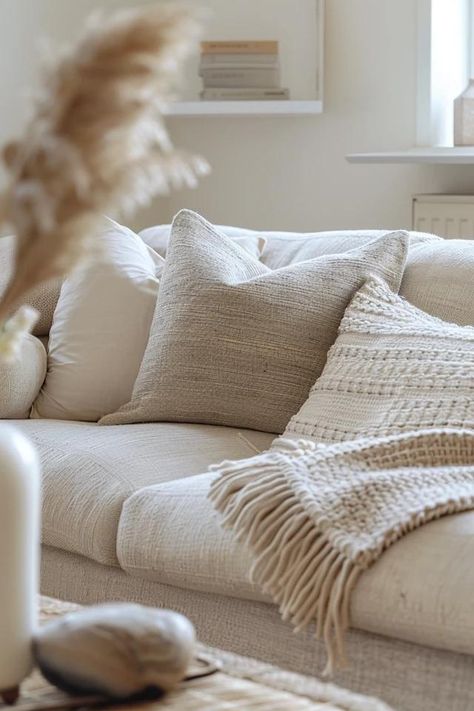 Cream Colored Sofa Room Ideas for Cozy Decor Cream Sofa Throw Ideas, Cream Sofa And Accent Chair, Large Cream Sofa, Living Room Cream Sofa, Cream Sofa Living Room Ideas, Cream White Living Room, Cream Sofa Living Room Color Schemes, Cream Couch Living Room Ideas, Cream And White Living Room