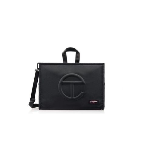 Telfar x Eastpack Medium Black Tote Bag Telfar X Eastpak, Eastpak Backpack, Notebook Bag, Everyday Tote, Backpack Straps, Black Tote, Shopper Bag, Black Tote Bag, Bag Tags