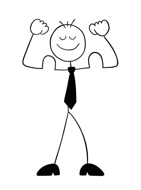 Stickman Businessman Character Strong and Showing Biceps Vector Cartoon Illustration Ok Illustration, Strong Illustration, Stickman Drawing, Whiteboard Art, Sharpie Drawings, Stick Drawings, Strong Men, Simple Illustrations, Drawing Lessons For Kids