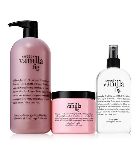 philosophy Sweet Vanilla Fig Fragrance Set | Best Price and Reviews | Zulily Body Souffle, Black Fig, Shower Skin Care, Fragrance Set, Perfume Collection, Beauty Routine, Smell Good, Body Skin, Beauty Routines